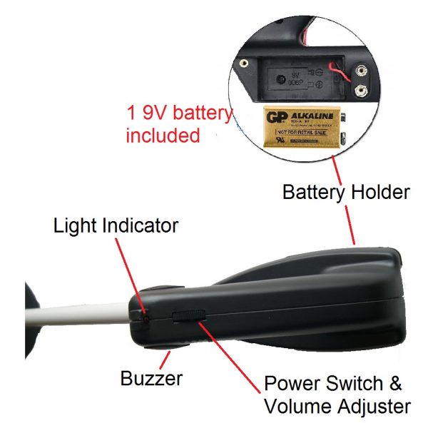 American Hawks Basic Junior Metal Detector with LED Light and Audio Alert | Utility Work | Adults Kids Adjustable